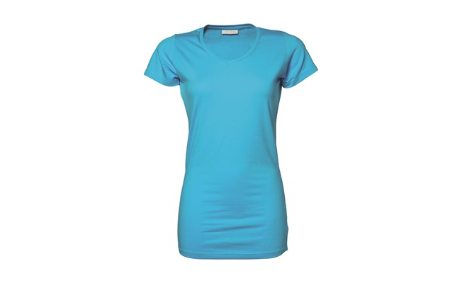 Stretch dames t-shirt - turquoise
